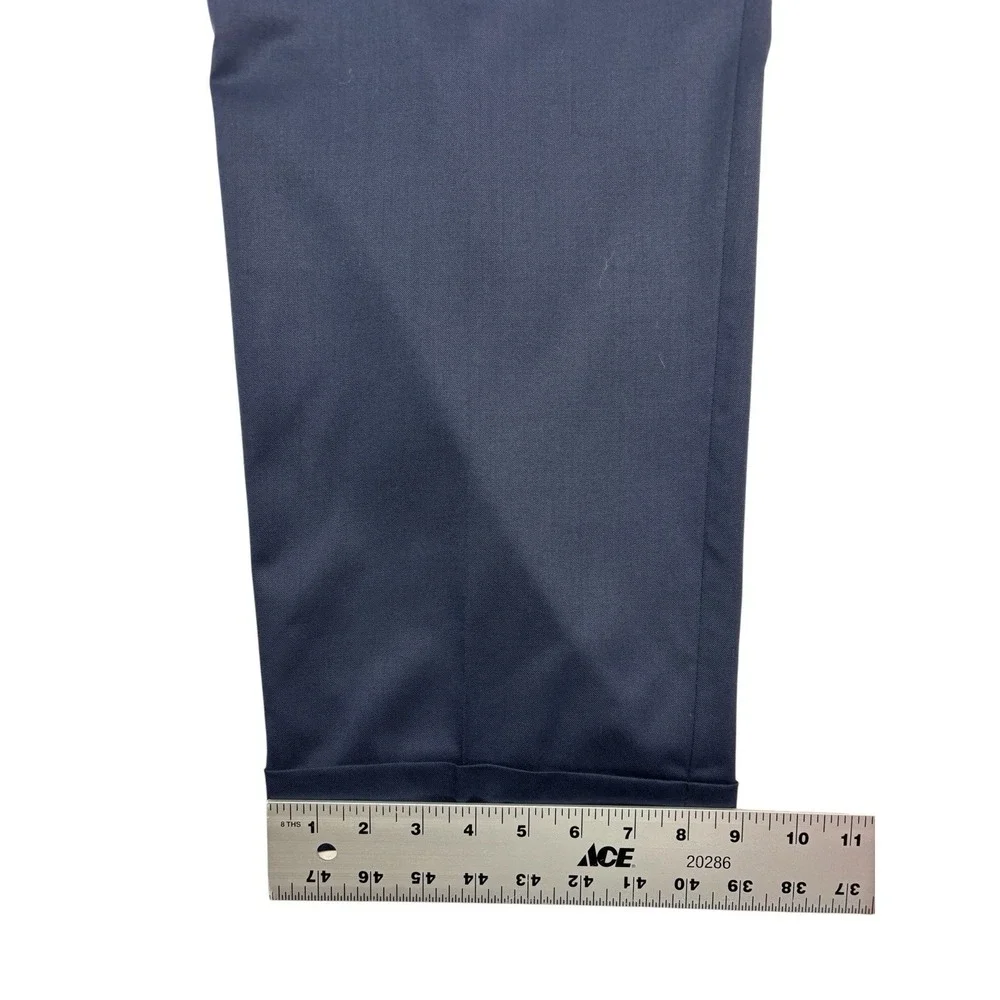 Hart Schaffner Marx 48x30 Navy Blue Dress Suit Pants Trousers Flat Front Wool